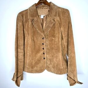 Live a Little Brown Suede Blazer 100% Leather Size L
